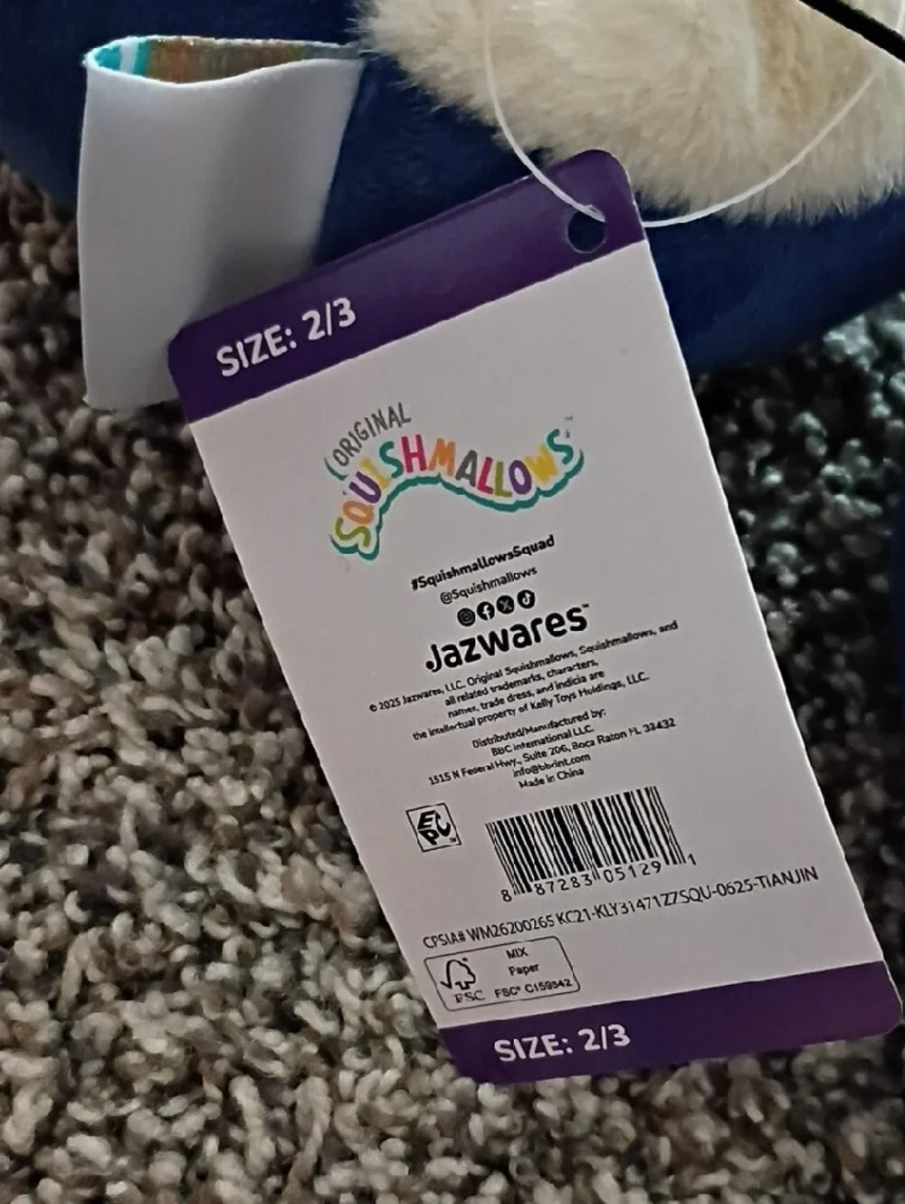 Squishmallows Blue and Pink Plush Kids Slippers